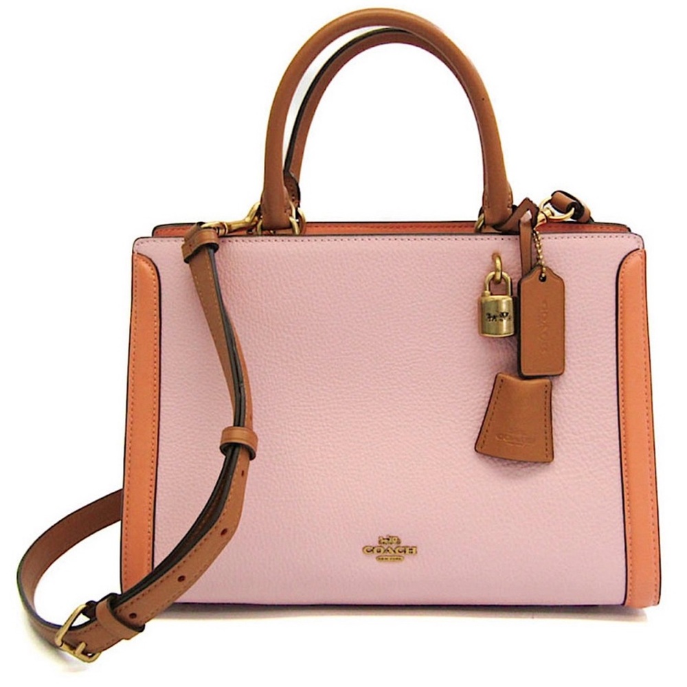 Coach Pink and Tan Tote Bag